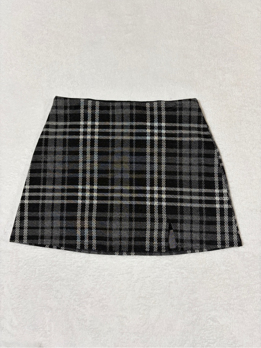 American Eagle Outfitters Black and Gray Plaid Mini Skirt